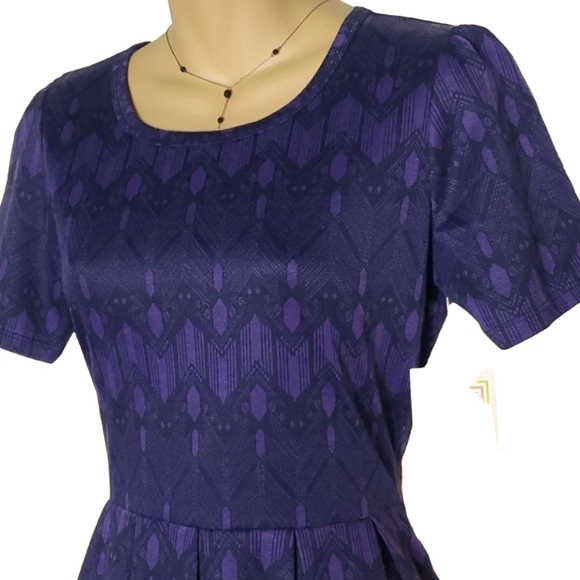 Dress - LuLaRoe Pleated Purple Amelia - Picture 2 of 12